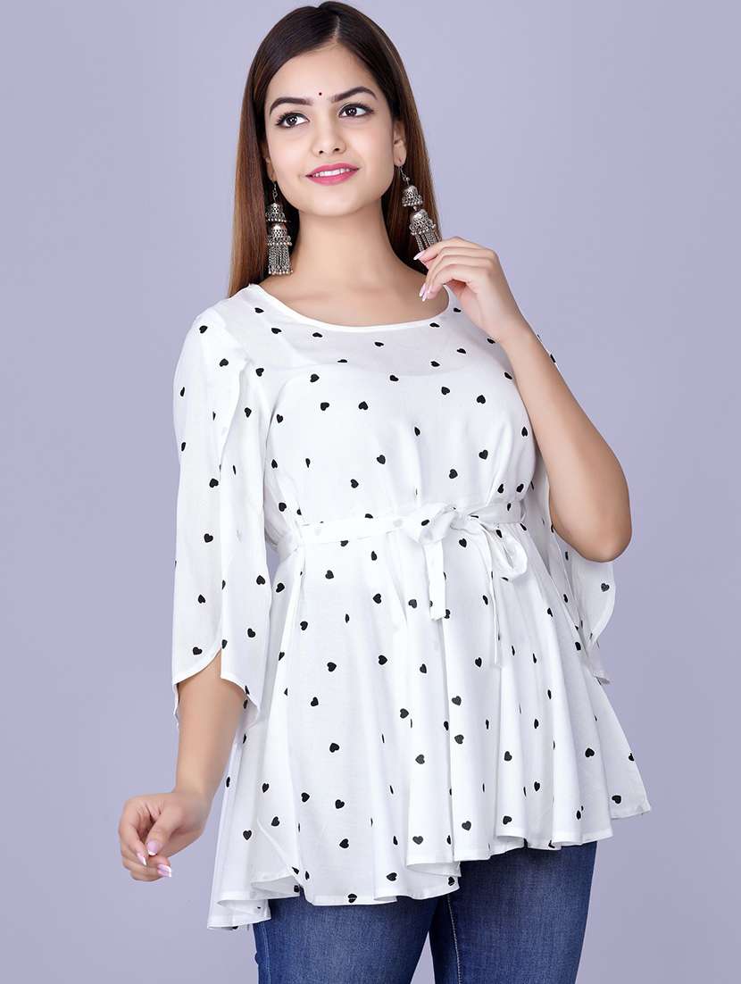 women's peplum round neck top - 19891596 -  Standard Image - 1