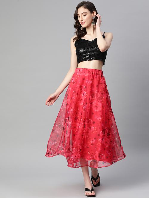 self design skirt top set - 19891614 -  Standard Image - 0