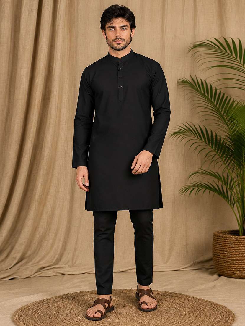 men pack of 2 solid kurta pyjama set - 19892488 -  Standard Image - 1