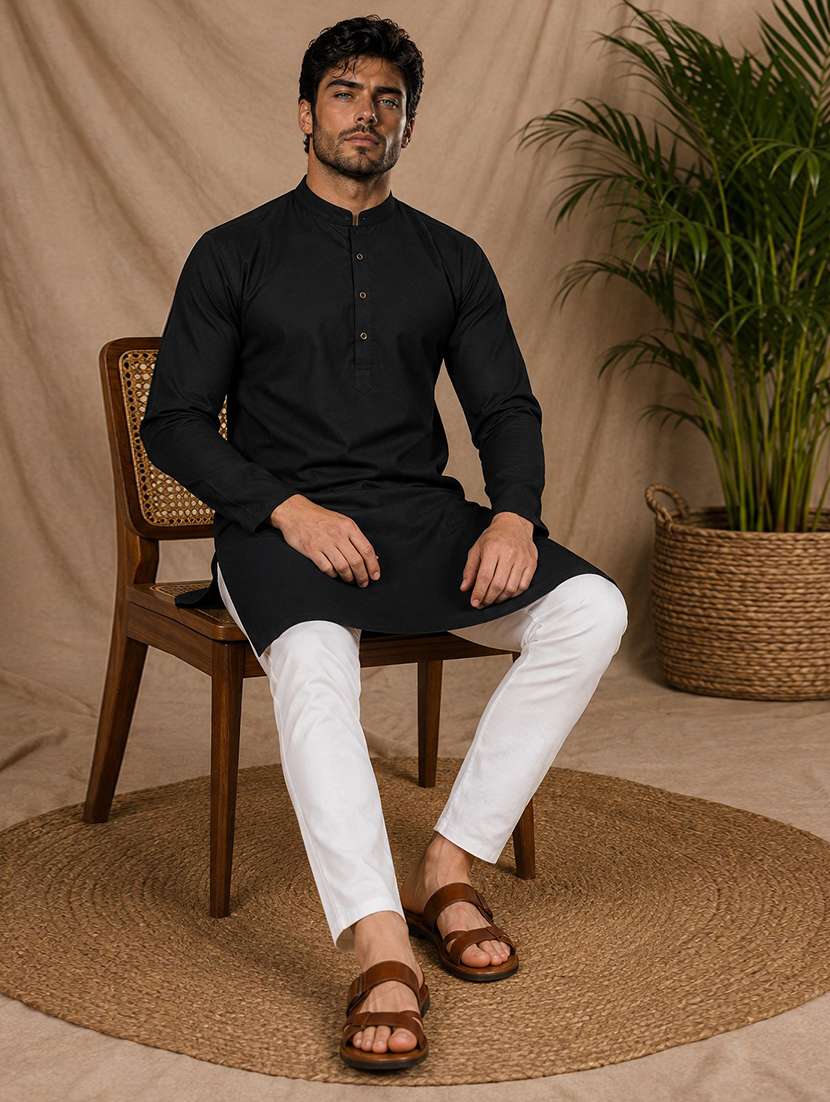men pack of 2 solid kurta pyjama set - 19892488 -  Standard Image - 4