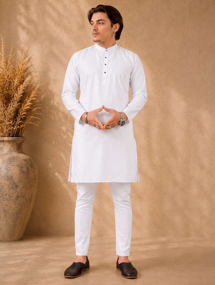 Pack Of 2 Multi Colored Solid Kurta Pyjama Set - 19892494 -  Standard Image - 4