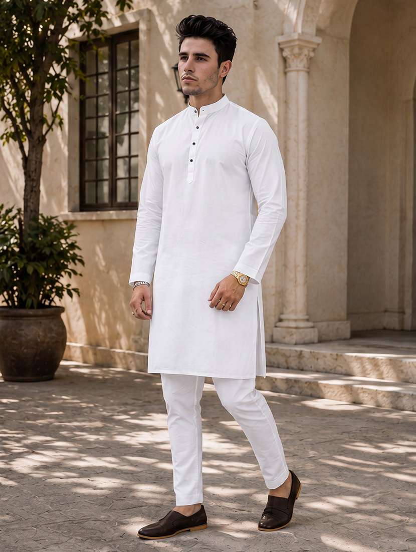 men pack of 2 solid kurta pyjama set - 19892544 -  Standard Image - 1
