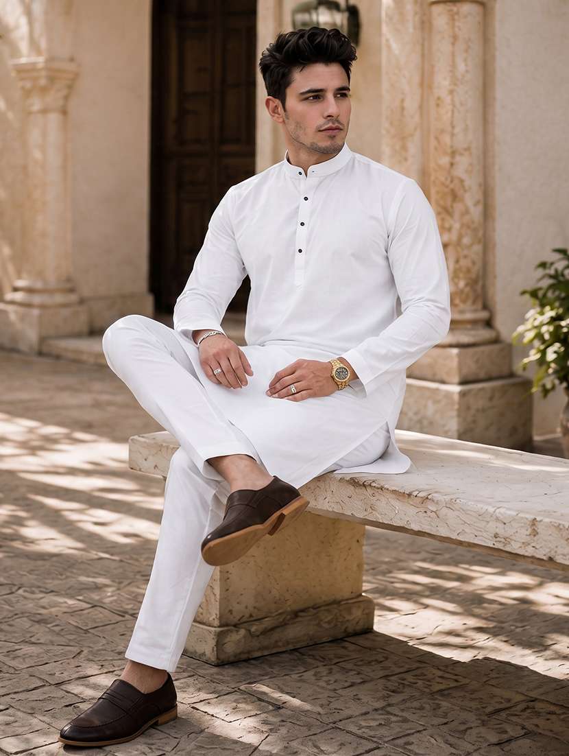 men pack of 2 solid kurta pyjama set - 19892544 -  Standard Image - 4