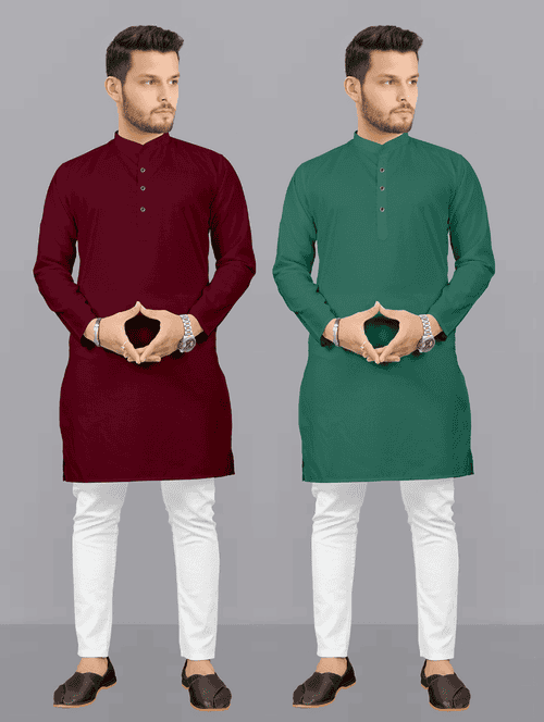 pack of 2 solid kurta pyjama sets - 19892684 - Standard Image - 0