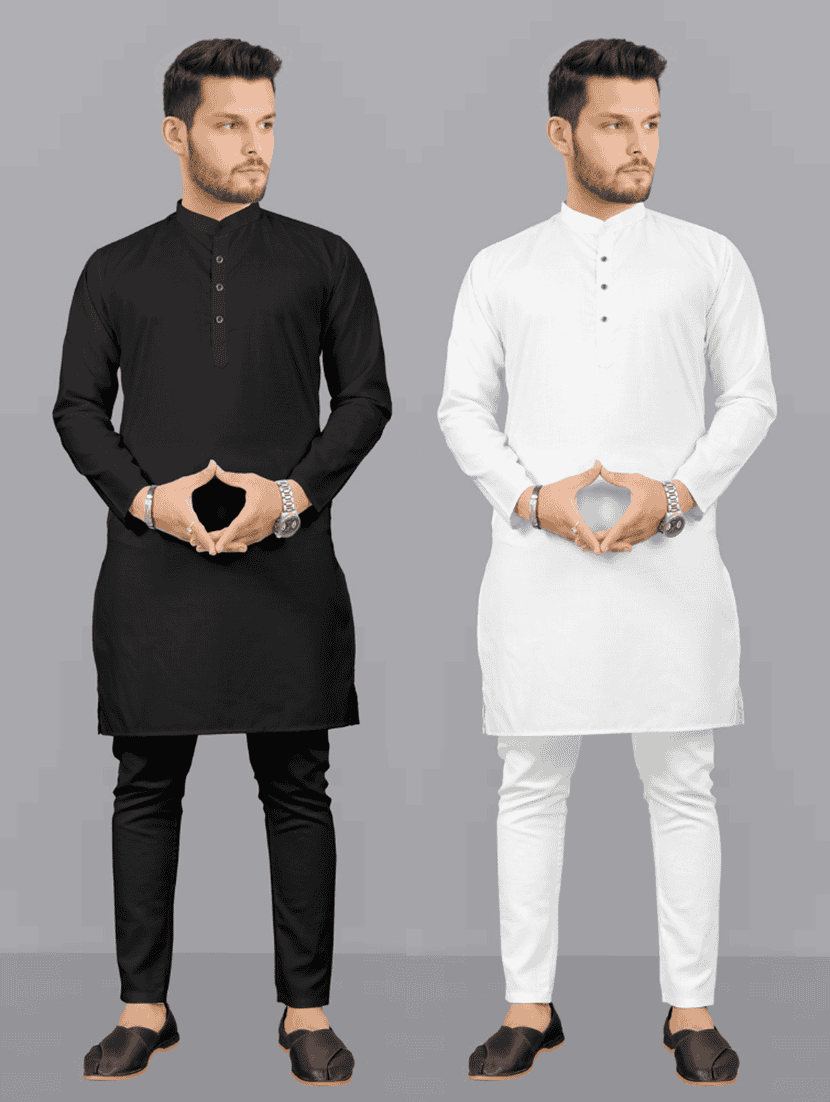 pack of 2 solid kurta pyjama sets - 19892984 - Zoom Image - 0