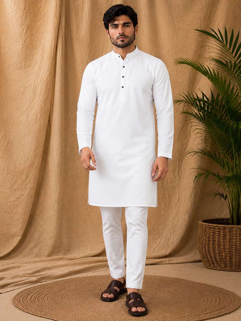 Men Pack Of 2 Solid Kurta Pyjama Set - 19892996 -  Standard Image - 1
