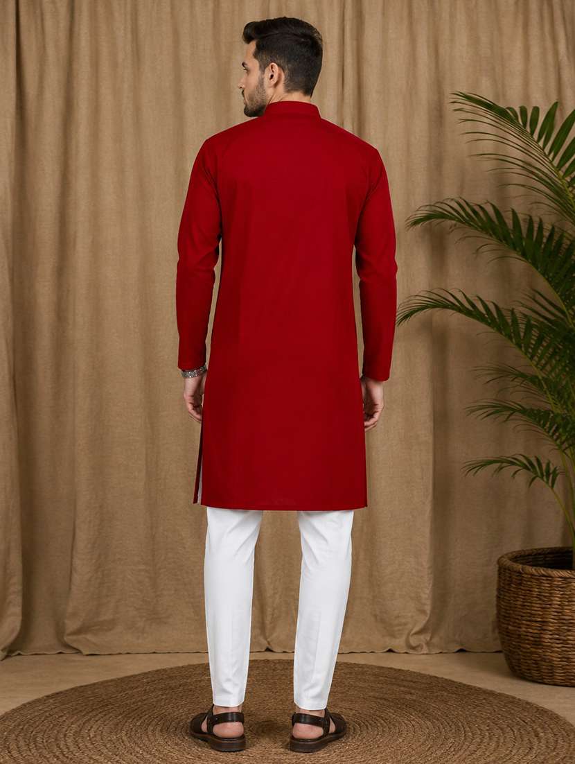 Men Pack Of 2 Solid Kurta Pyjama Set - 19892996 -  Standard Image - 4