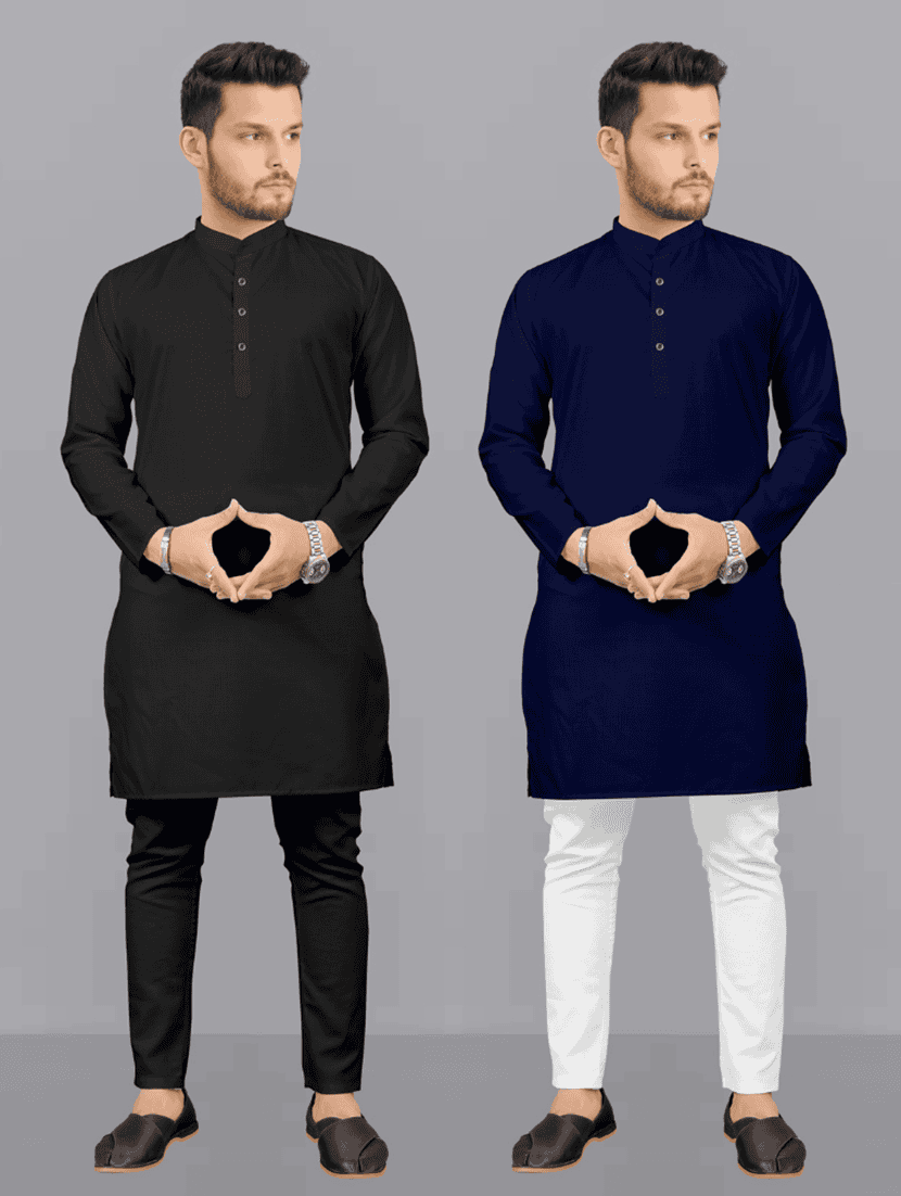pack of 2 solid kurta pyjama sets - 19893080 - Zoom Image - 0