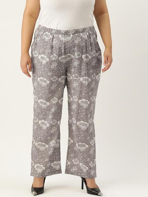 women printed flat front wide leg trouser - 19896871 - Standard Image - 0