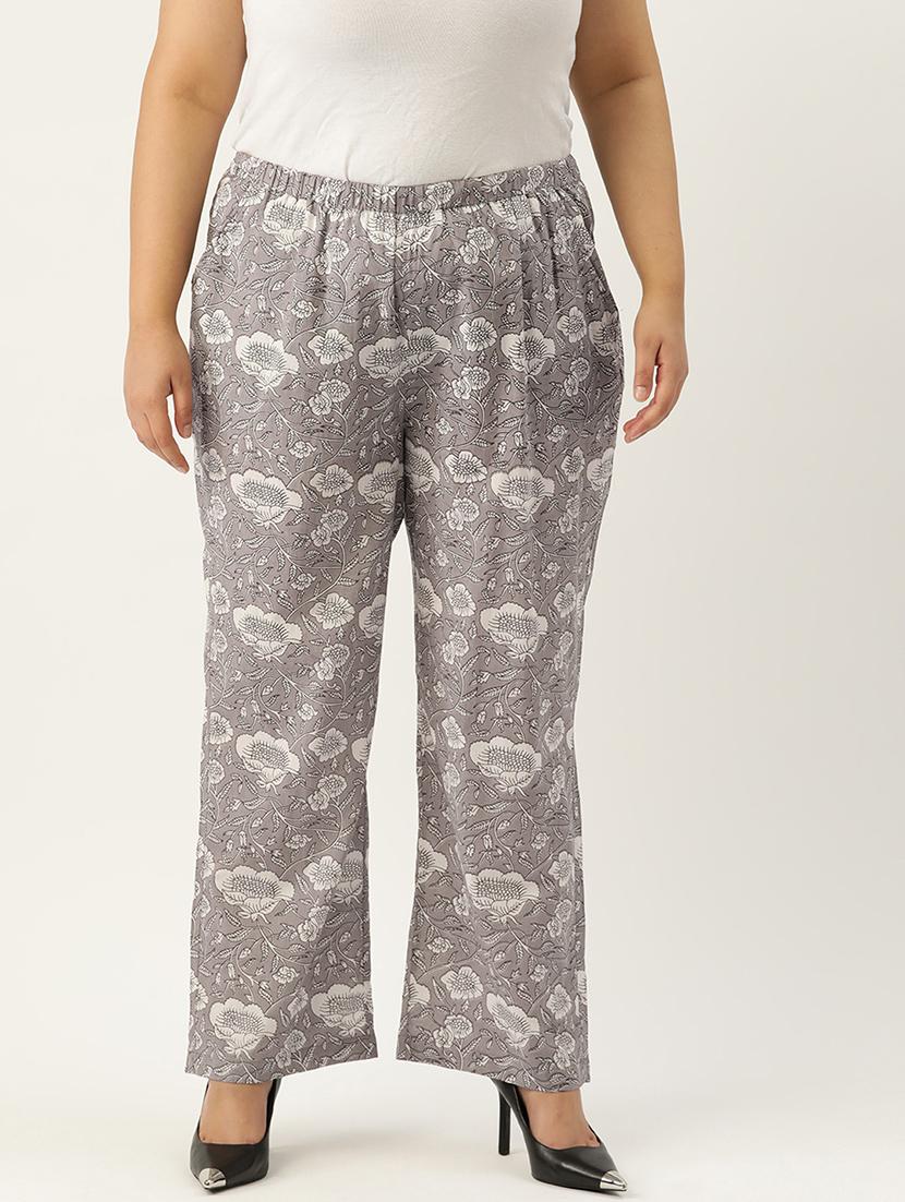 women printed flat front wide leg trouser - 19896871 - Zoom Image - 0