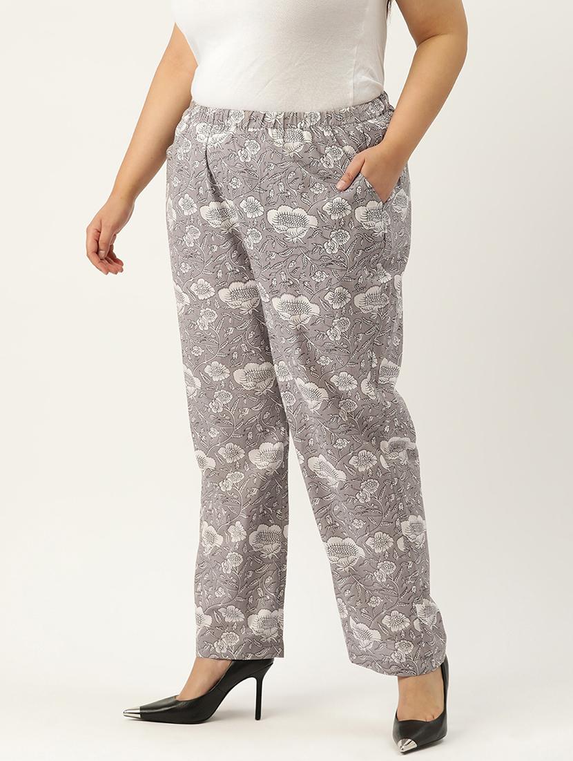 women printed flat front wide leg trouser - 19896871 - Standard Image - 1