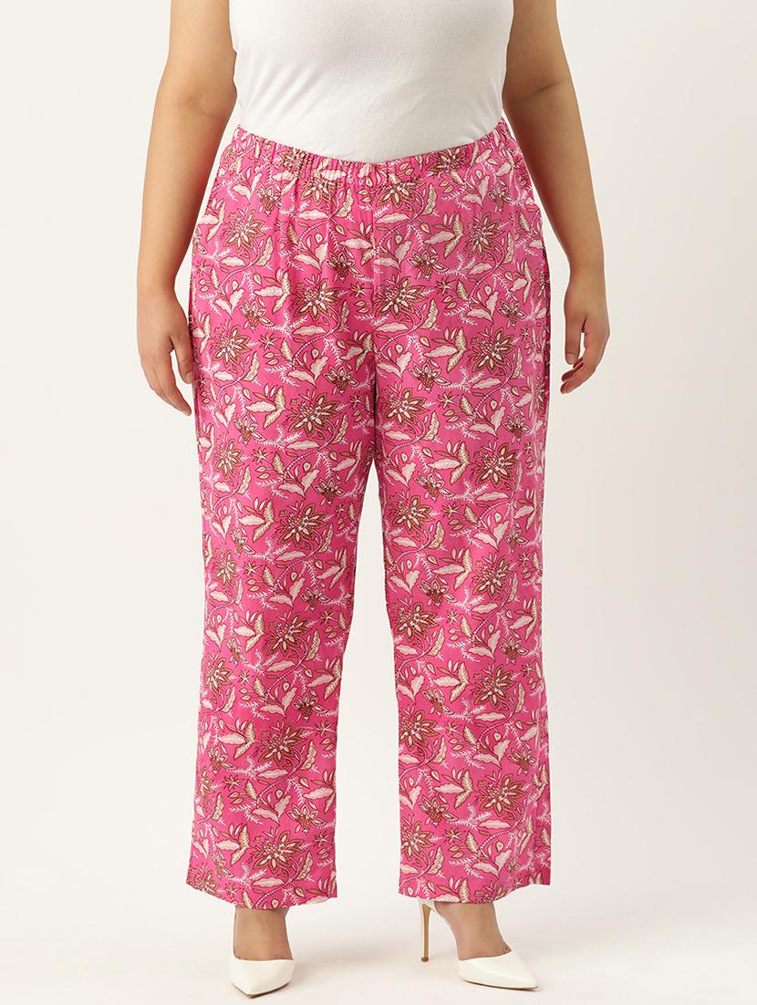 women printed flat front wide leg trouser - 19896874 - Zoom Image - 0