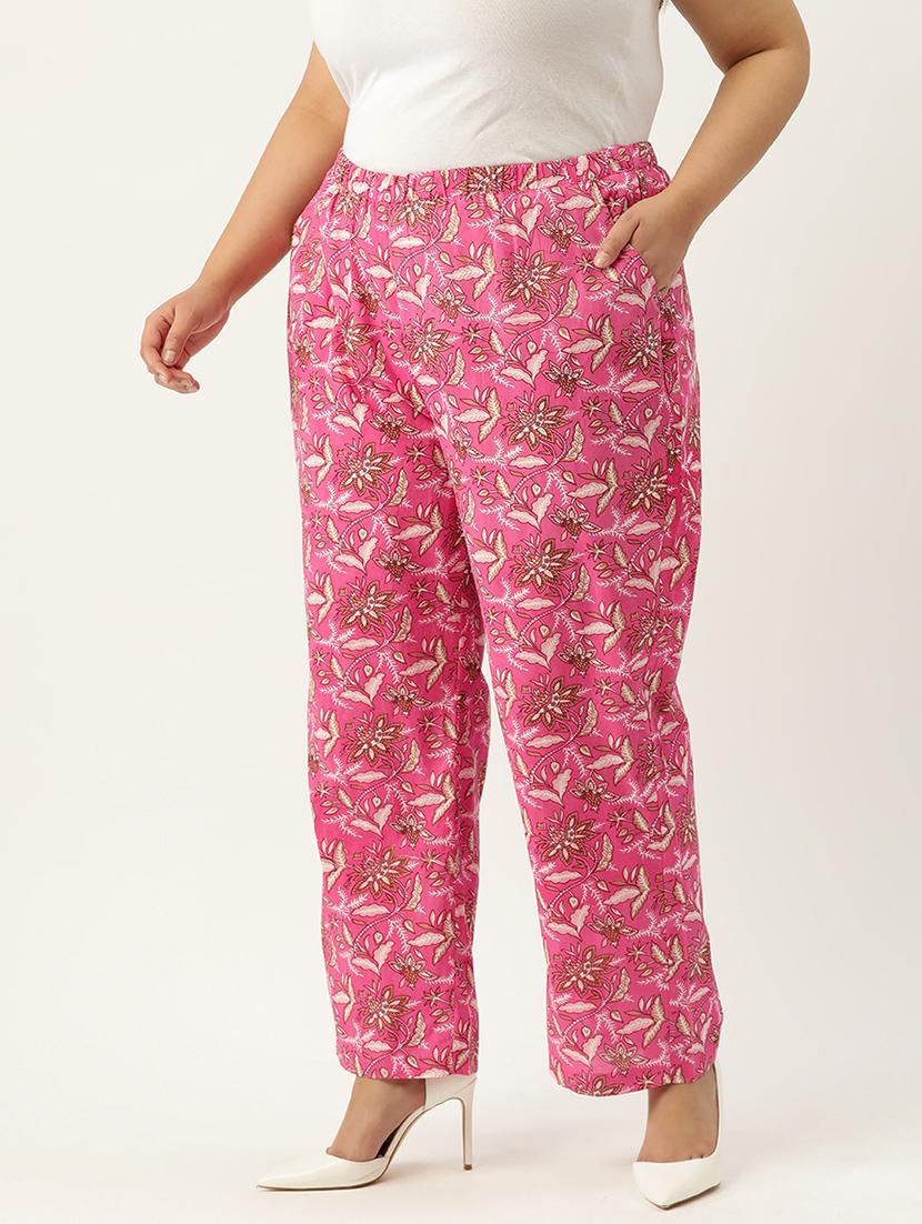 women printed flat front wide leg trouser - 19896874 -  Standard Image - 1