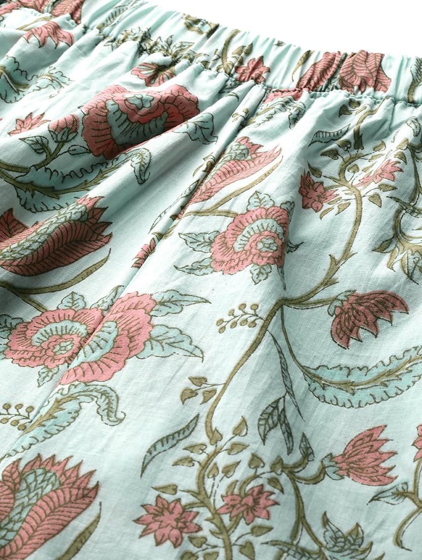 green printed cotton plus trouser - 19896876 - Standard Image - 4