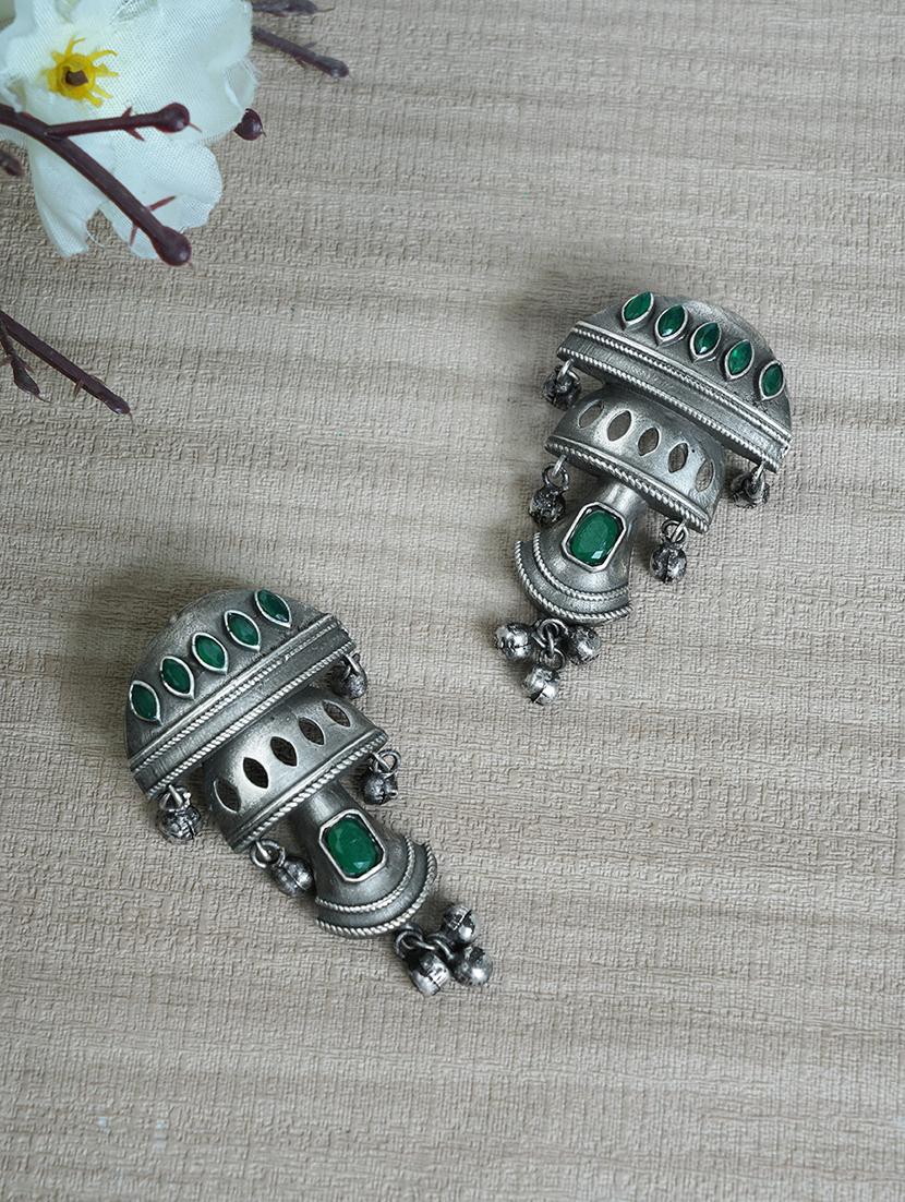 green brass drop earring - 19897193 -  Zoom Image - 0