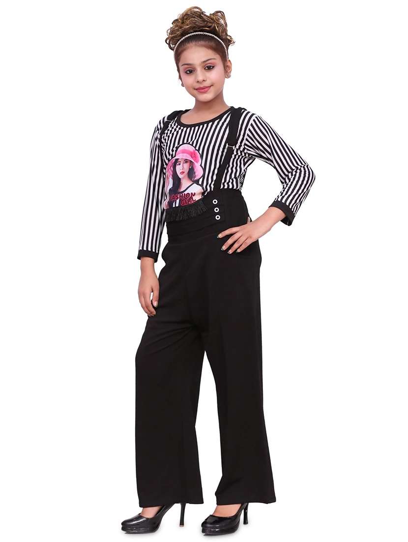 black solid dungarees - 19899644 - Standard Image - 1