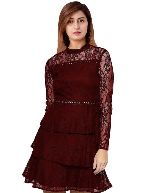 women's layered self design dress - 19899828 -  Standard Image - 0