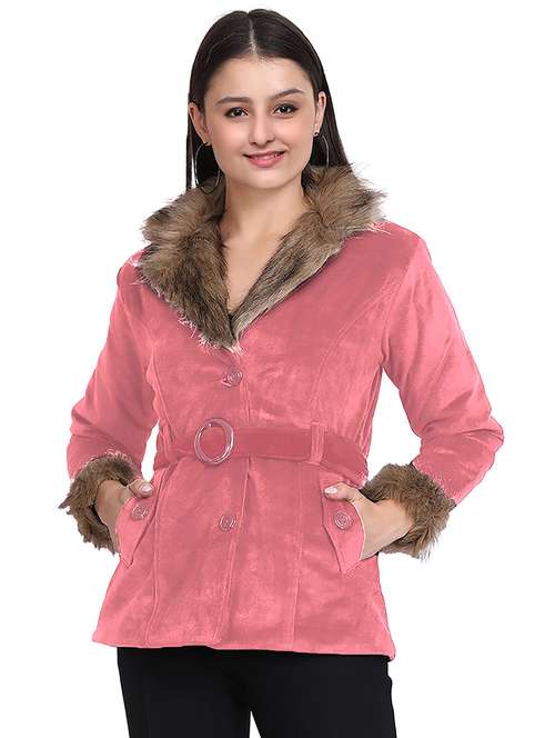 pink faux fur jacket - 19899855 - Standard Image - 0