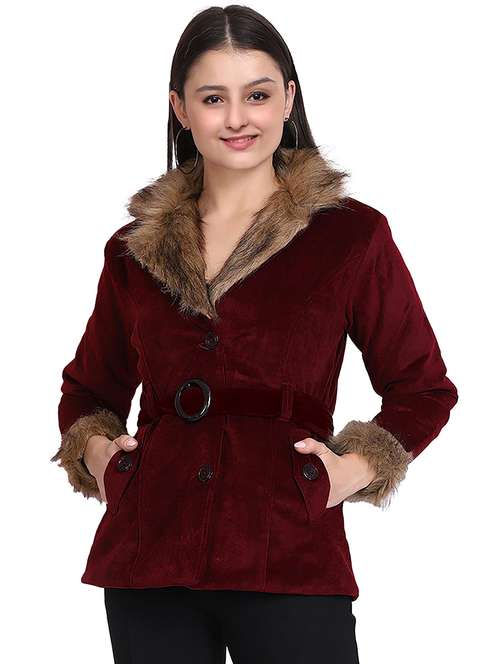 red faux fur jacket - 19899856 - Standard Image - 0