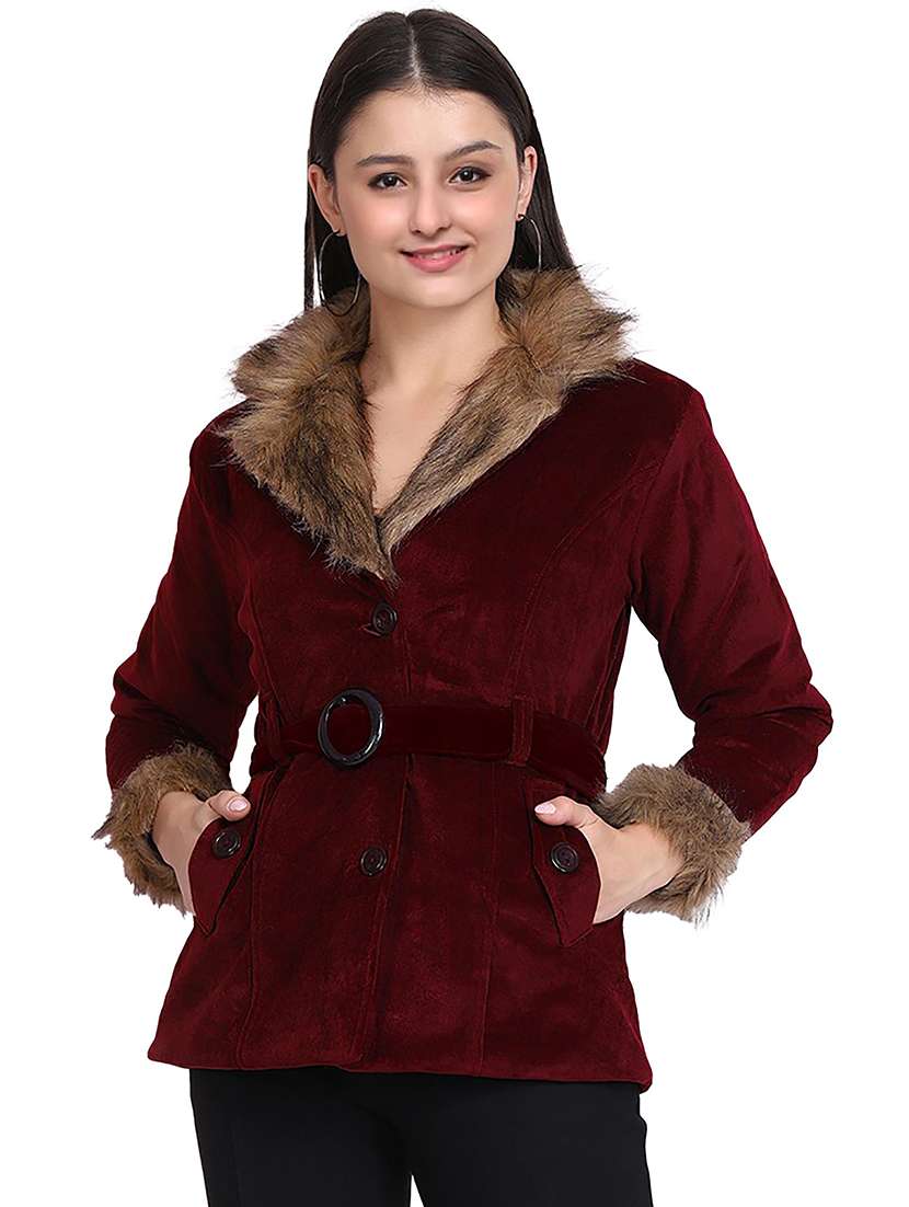 red faux fur jacket - 19899856 - Zoom Image - 0