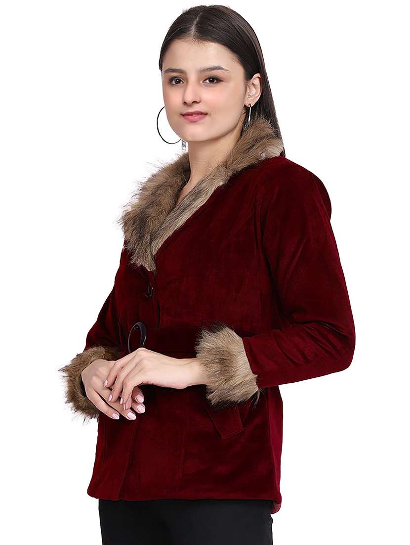 red faux fur jacket - 19899856 - Standard Image - 1