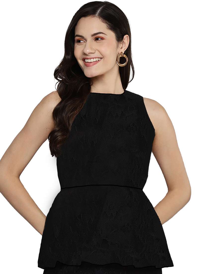 women's peplum crew neck top - 19899965 - Zoom Image - 0
