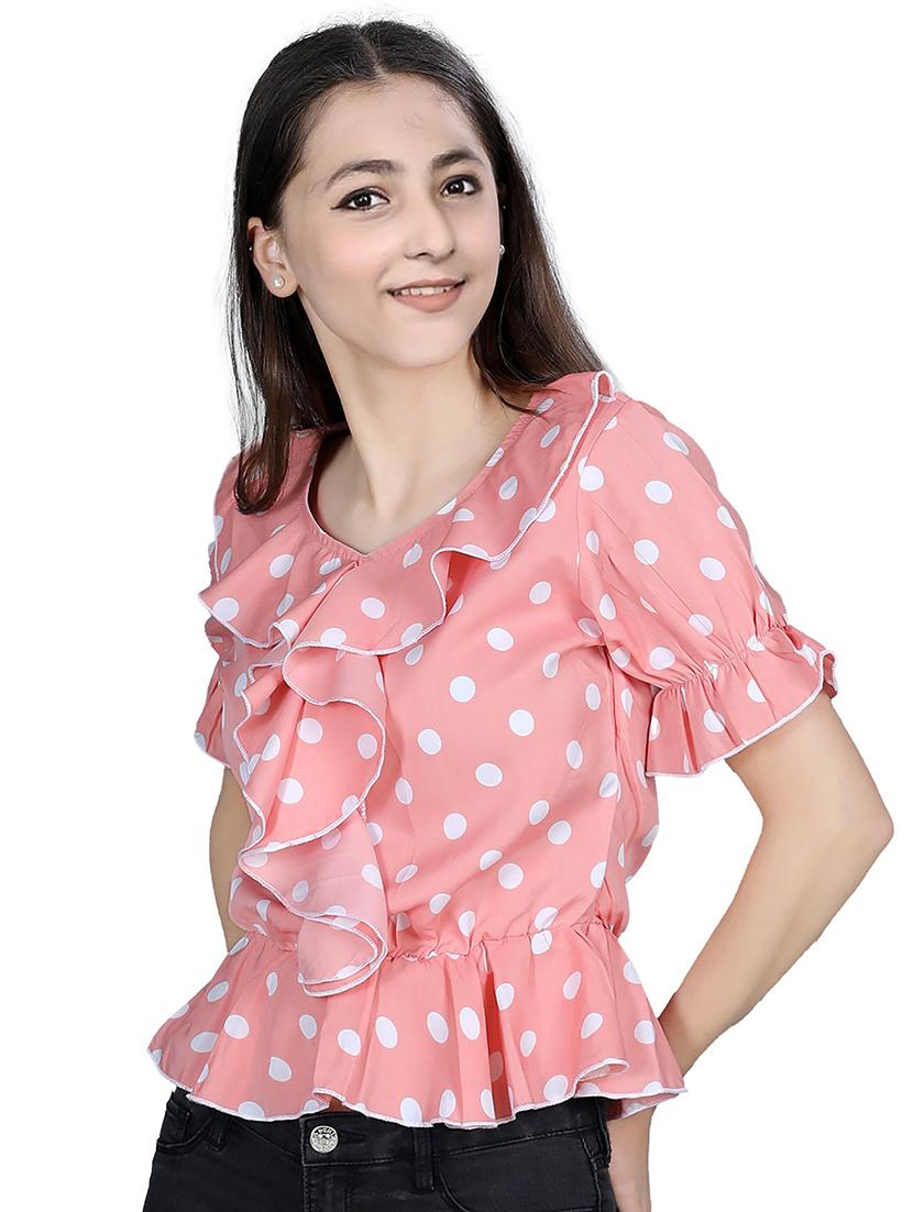 women's ruffle v neck top - 19899978 -  Zoom Image - 0