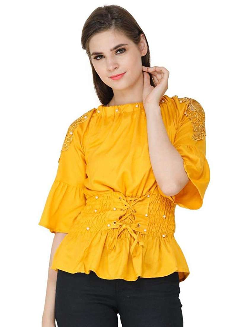 women's peplum mock neck top