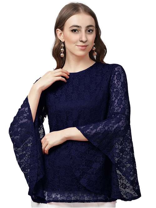 women's straight round neck top - 19900013 -  Standard Image - 0