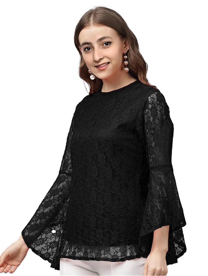 women's straight crew neck top - 19900014 - Standard Image - 1