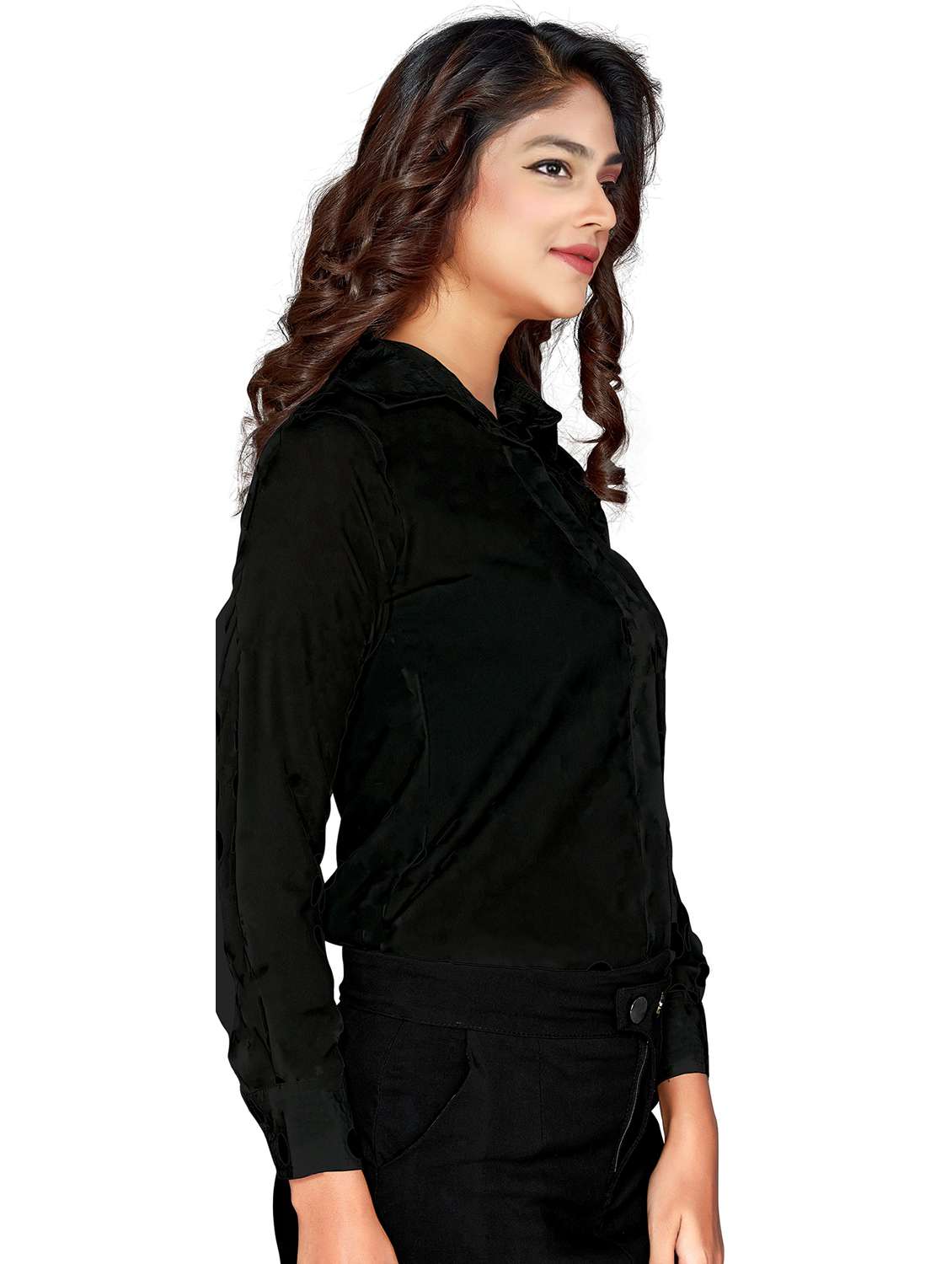 black solid straight top - 19900039 -  Standard Image - 1