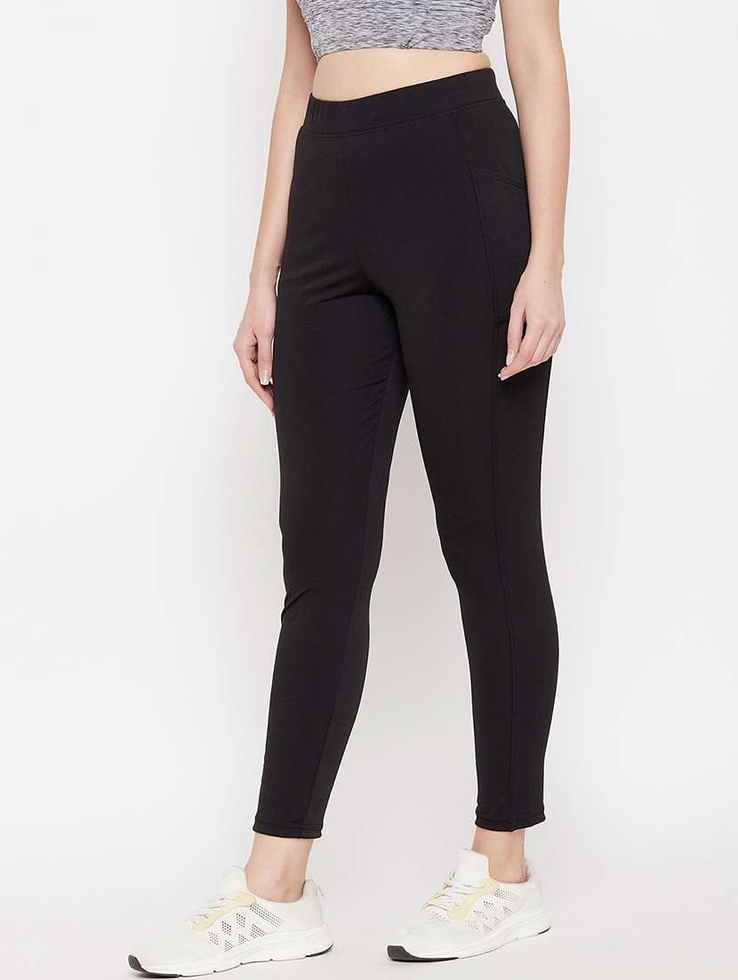 black solid nylon jegging - 19902800 -  Standard Image - 1