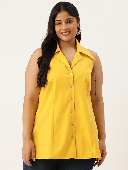 shirt collar solid plus top - 19902919 -  Standard Image - 0