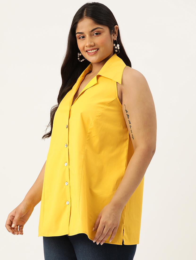 shirt collar solid plus top - 19902919 -  Standard Image - 1