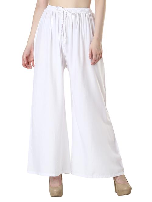 white rayon palazzos - 19903611 -  Standard Image - 0