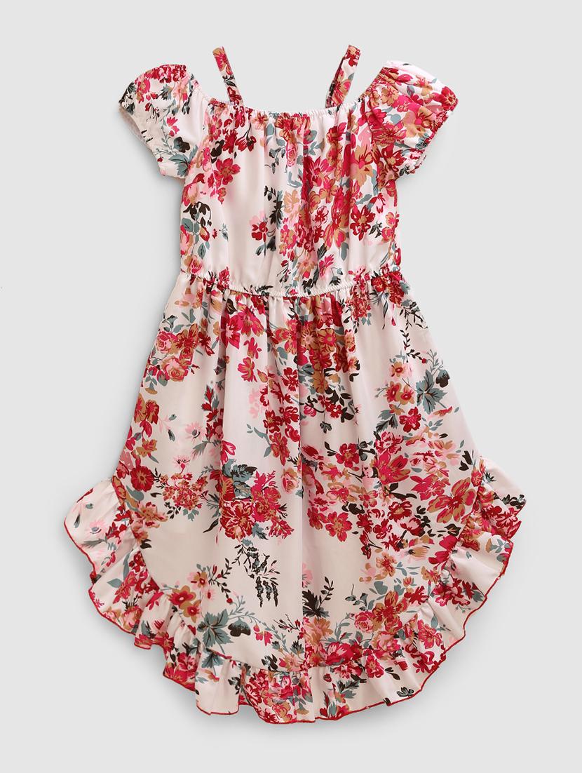 girls off shoulder cold shoulder frock - 19903615 -  Standard Image - 1