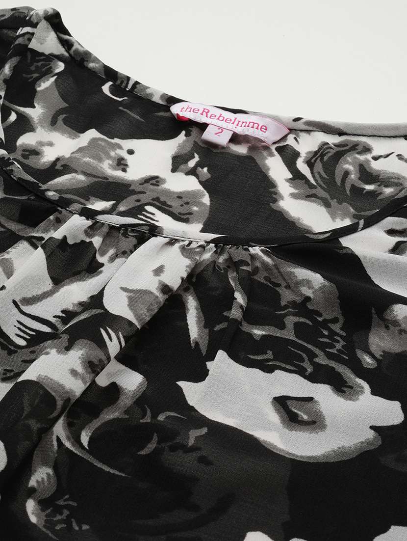 women's floral print round neck top - 19903619 -  Standard Image - 4