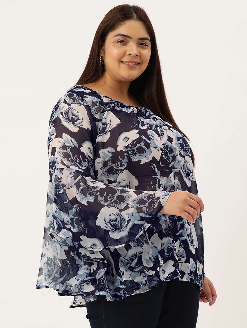 women's high-low round neck top - 19903622 -  Standard Image - 1