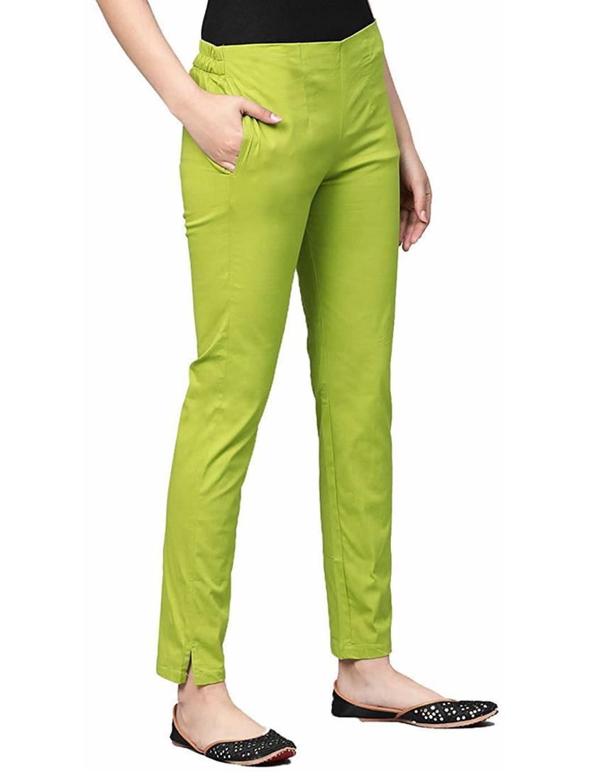 women mid-rise solid flat front trouser - 19904499 - Standard Image - 1