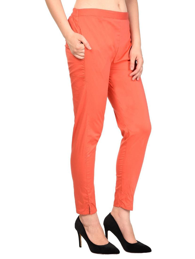 women mid-rise solid flat front trouser - 19904512 - Standard Image - 1