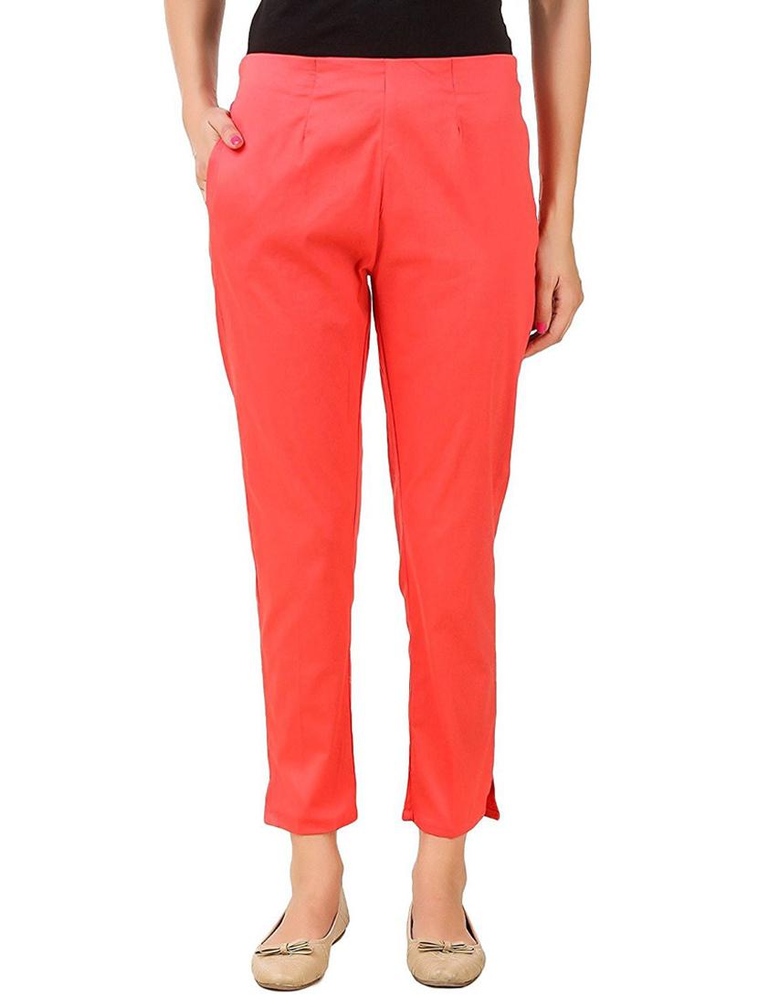 women mid-rise solid flat front trouser - 19904520 -  Zoom Image - 0