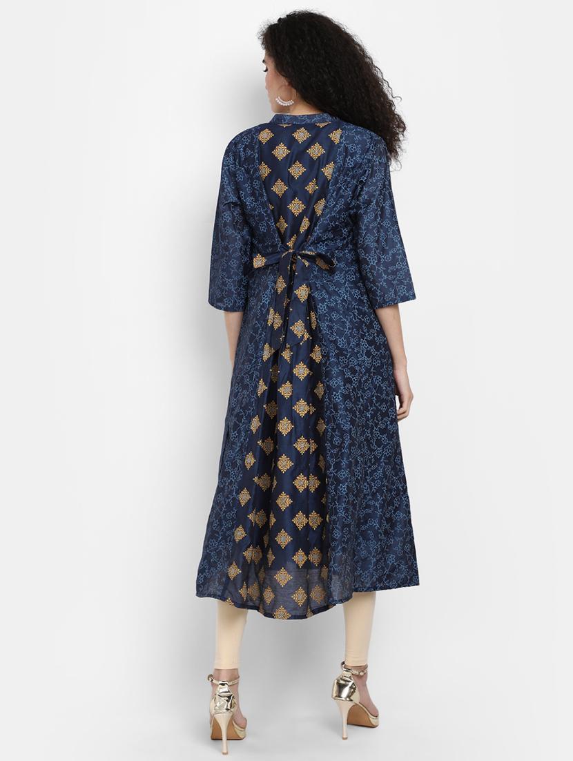 blue printed anarkali kurta - 19905045 -  Standard Image - 1