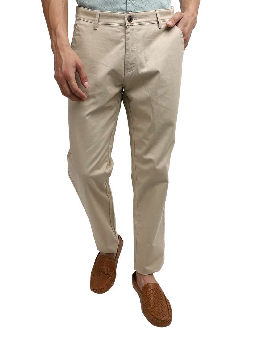 beige cotton chinos casual trousers