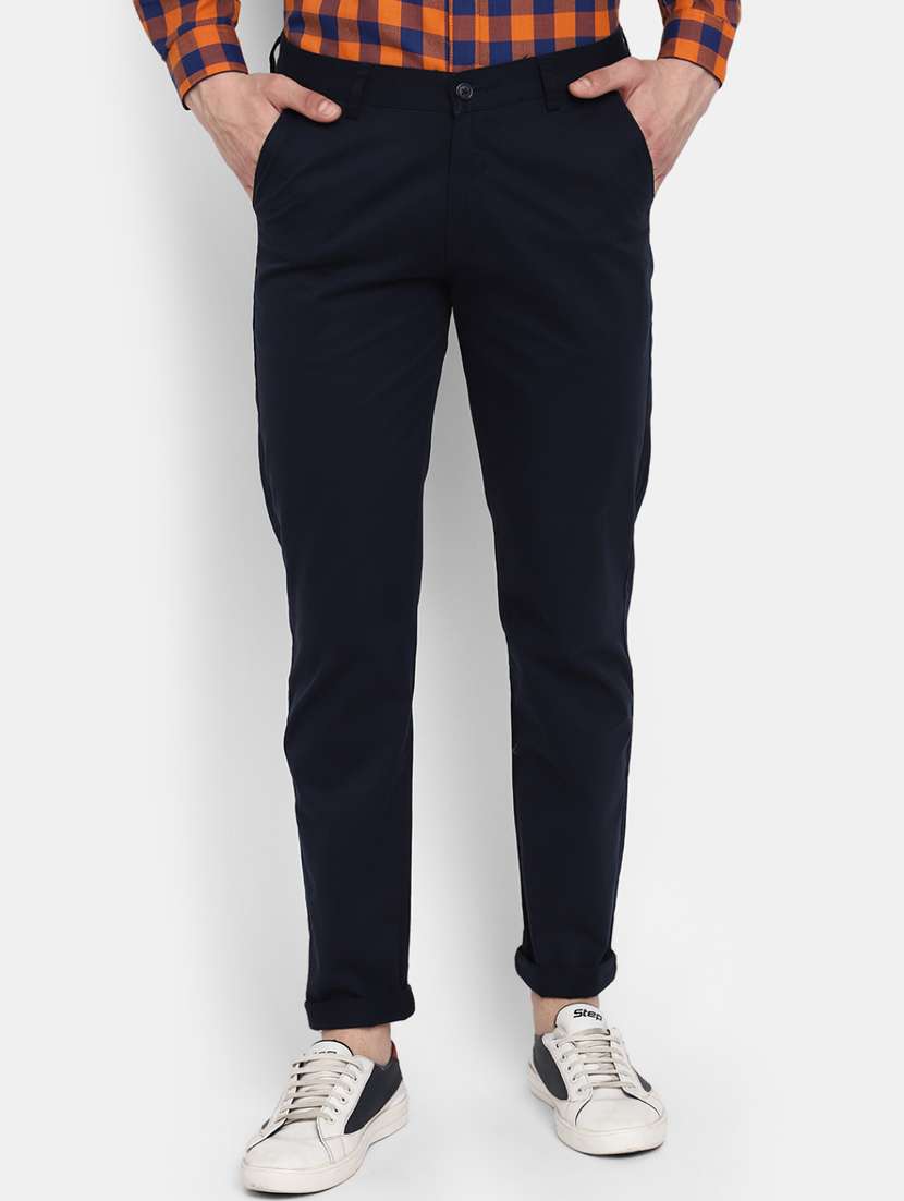 men solid mid rise chinos casual trouser - 19905263 -  Zoom Image - 0