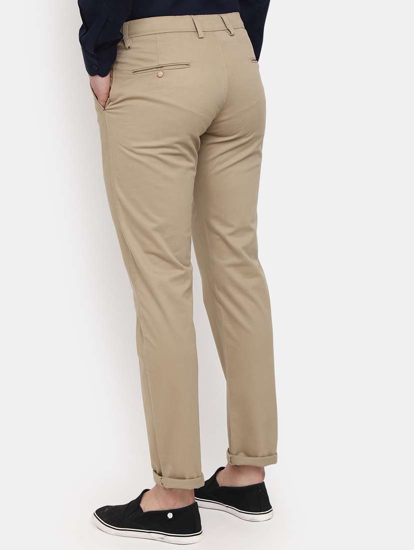 Men Solid Mid Rise Chinos Casual Trouser - 19905274 -  Standard Image - 1