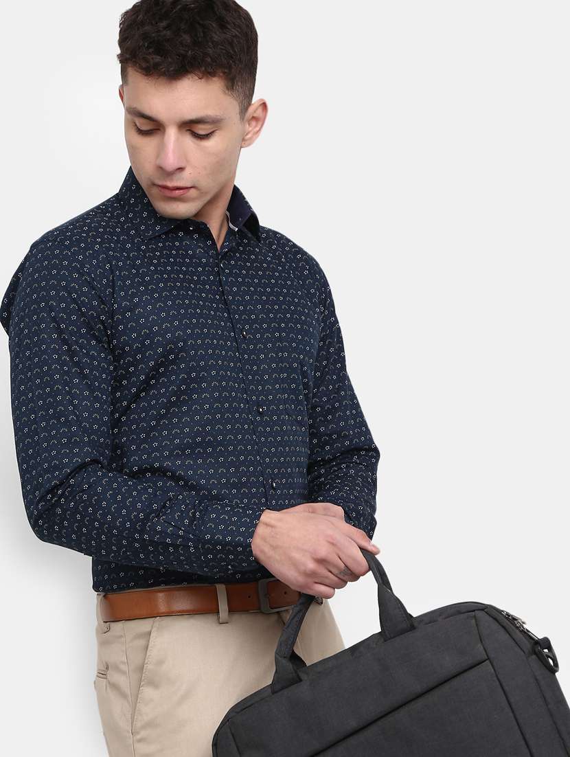 mens micro print formal shirt - 19906104 -  Standard Image - 1