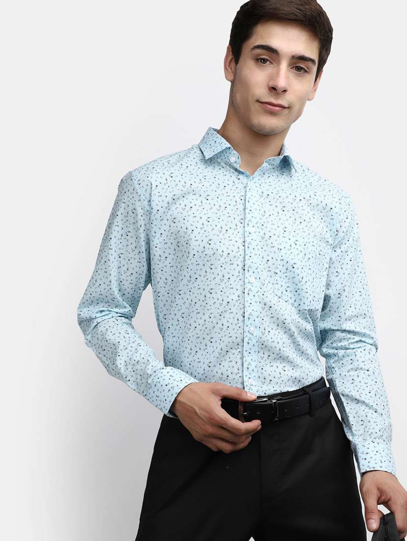 mens micro print formal shirt - 19906149 -  Standard Image - 1
