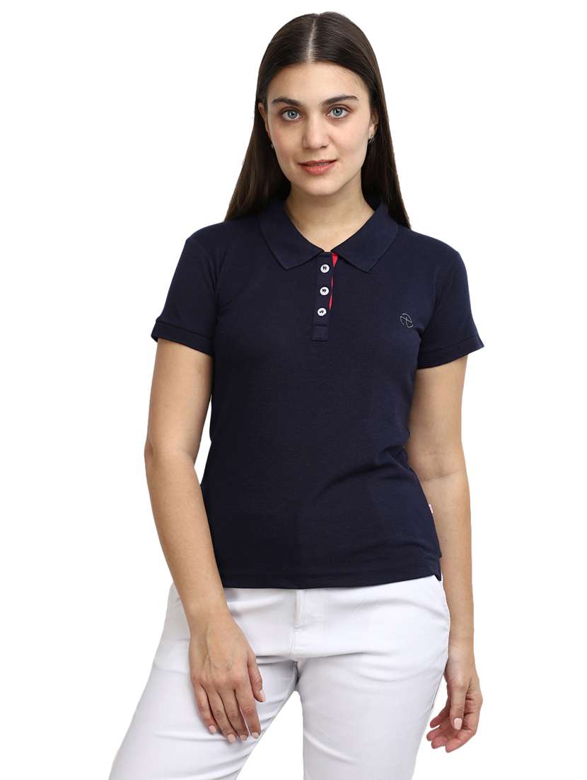 women's plain polo neck t-shirt