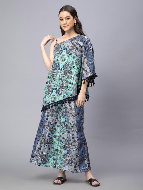 women green printed kurta palazzo set - 19906183 - Standard Image - 0