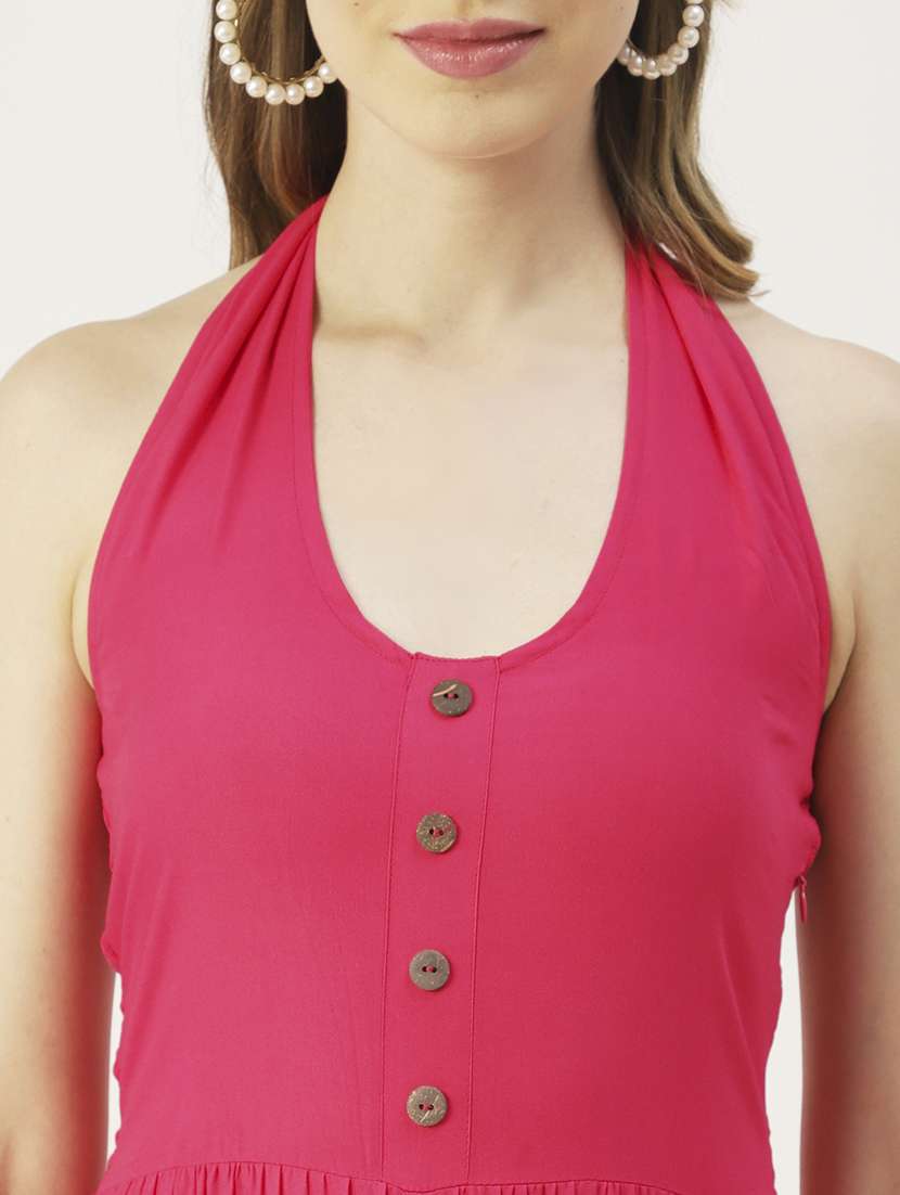 pink viscose full leg  jumpsuit - 19907012 -  Standard Image - 4